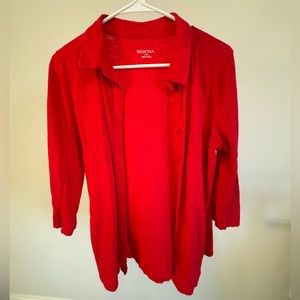 Red Button Down Shirt